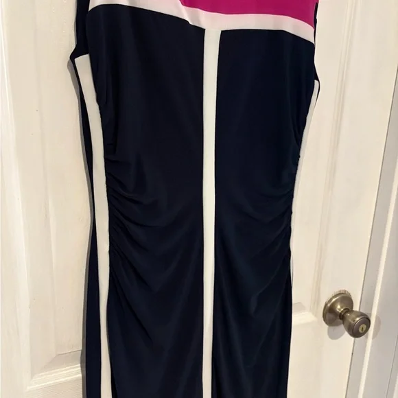 Lauren Ralph Lauren Pink and Navy Midi Dress - Picture 2 of 5